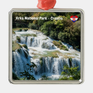 Waterval in het Nationaal Park Krka - Dalmatia, Kr Metalen Ornament