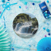 Waterval in het Nationaal Park Krka - Dalmatia, Kr Papieren Bordje (Feest)