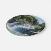 Waterval in het Nationaal Park Krka - Dalmatia, Kr Papieren Bordje (Gekanteld)