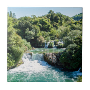 Waterval in het Nationaal Park Krka - Dalmatia, Kr Tegeltje