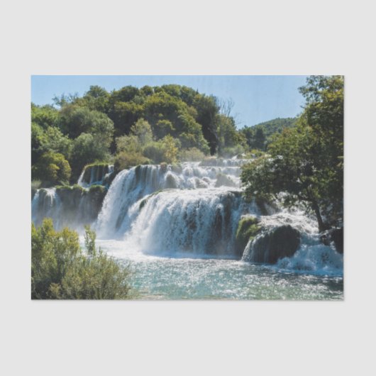 Waterval in het Nationaal Park Krka - Dalmatia, Kr Tissuepapier (Voorkant)