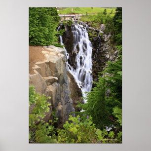 Waterval in het Nationaal Park Mount Rainier Poster