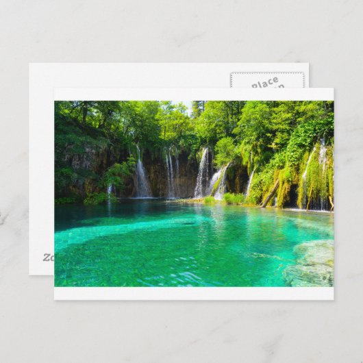 Waterval in het Nationaal Park Plitvice in Kroatië Briefkaart (Voorkant / Achterkant)