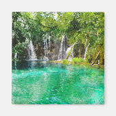 Waterval in het Nationaal Park Plitvice in Kroatië Magneet (Voorkant)