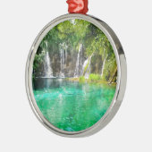 Waterval in het Nationaal Park Plitvice in Kroatië Metalen Ornament (Links)