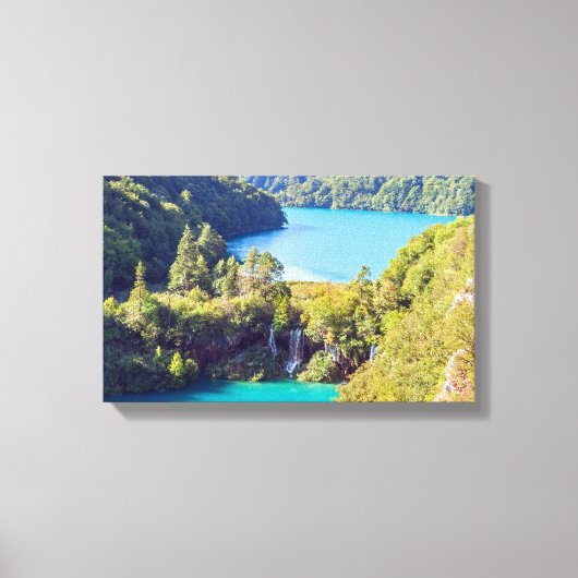 Waterval in het Nationaal Park Plitvice - Kroatië Canvas Afdruk (Voorkant)