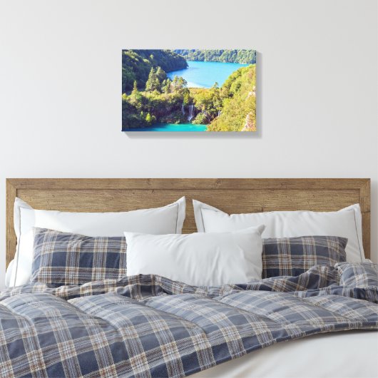 Waterval in het Nationaal Park Plitvice - Kroatië Canvas Afdruk (Insitu (Slaapkamer))