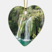 Waterval in het Nationaal Park Plitvice - Kroatië Keramisch Ornament (Links)