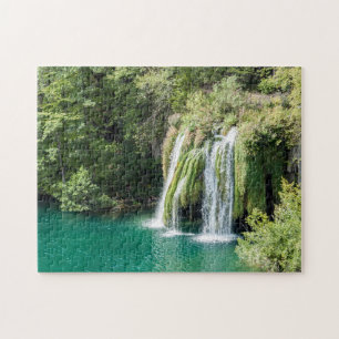 Waterval in het Nationaal Park Plitvice - Kroatië Legpuzzel