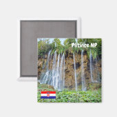 Waterval in het Nationaal Park Plitvice - Kroatië Magneet (Voorkant / Achterkant)