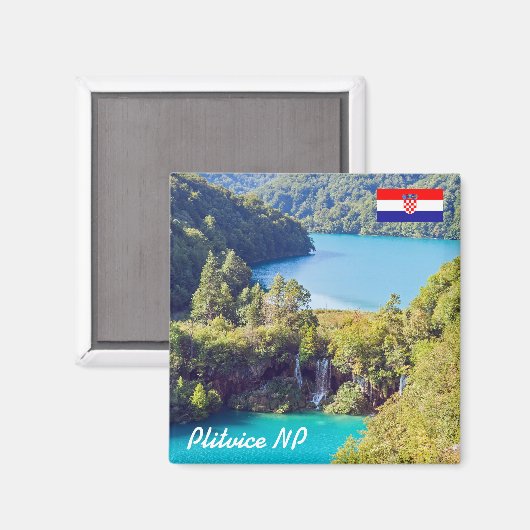Waterval in het Nationaal Park Plitvice - Kroatië Magneet (Voorkant / Achterkant)