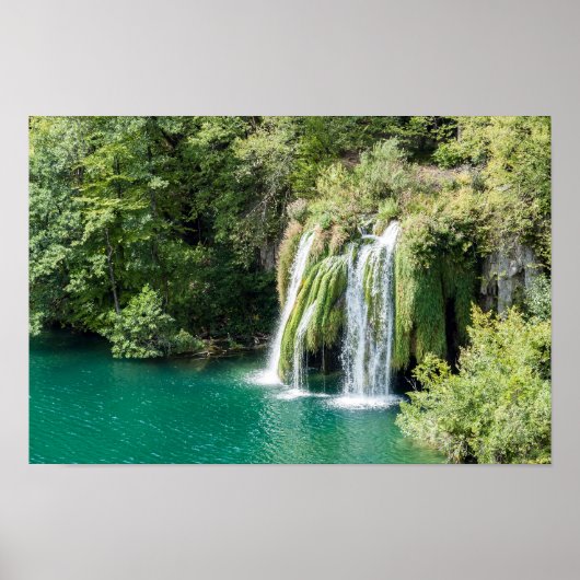 Waterval in het Nationaal Park Plitvice - Kroatië Poster (Voorkant)