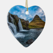 Waterval in IJsland Europa Keramisch Ornament (Rechts)