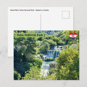 Waterval in Krka Nationaal Park - Dalmatië, Kroati Briefkaart