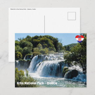 Waterval in Krka Nationaal Park - Dalmatië, Kroati Briefkaart