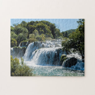 Waterval in Krka Nationaal Park - Dalmatië, Kroati Legpuzzel