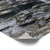 Waterval in Lente Groene Bos Poster (Hoek)