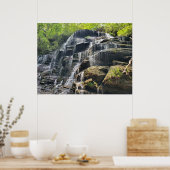 Waterval in Lente Groene Bos Poster (Keuken)