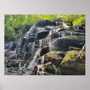 Waterval in Lente Groene Bos Poster