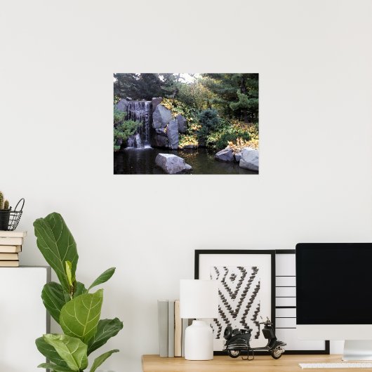 Waterval in Minnesota Waterverf Version Poster (Thuiskantoor)