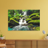 Waterval in Oerwoud | Phu Tub Berk Mountain Canvas Afdruk (Insitu (Woonkamer))