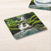 Waterval in Oerwoud | Phu Tub Berk Mountain Kartonnen Onderzetters (Schuin)
