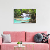 Waterval in tropisch bos canvas afdruk (Insitu (Woonkamer))