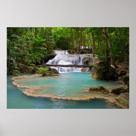 Waterval in tropisch bos poster (Voorkant)