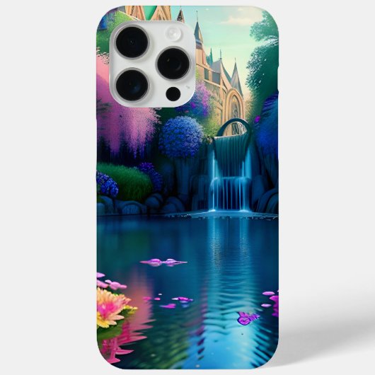 Waterval in vijver met bloemen Case-Mate iPhone case (Achterkant)