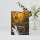Waterval in Vintgar Gorge canyon in het najaar Briefkaart (Staand voorkant)