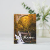 Waterval in Vintgar Gorge canyon in het najaar Briefkaart (Staand voorkant)