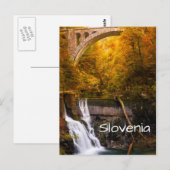 Waterval in Vintgar Gorge canyon in het najaar Briefkaart (Voorkant / Achterkant)