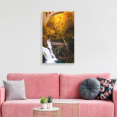 Waterval in Vintgar Gorge canyon in het najaar Canvas Afdruk (Insitu (Woonkamer))