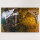 Waterval in Vintgar Gorge canyon in het najaar Legpuzzel (Horizontaal)