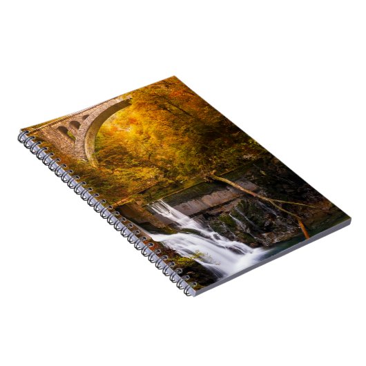 Waterval in Vintgar Gorge canyon in het najaar Notitieboek (Rechterzijde)