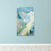 Waterval in Yellowstone door Tman, kunst Canvas Afdruk (Insitu (Houten vloer))