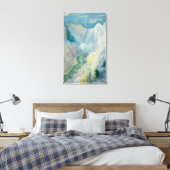 Waterval in Yellowstone door Tman, kunst Canvas Afdruk (Insitu (Slaapkamer))