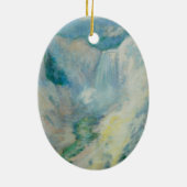 Waterval in Yellowstone door Tman,  kunst Keramisch Ornament (Achterkant)