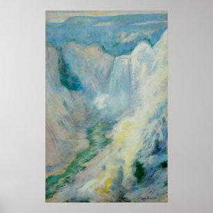 Waterval in Yellowstone door Tman,  kunst Poster