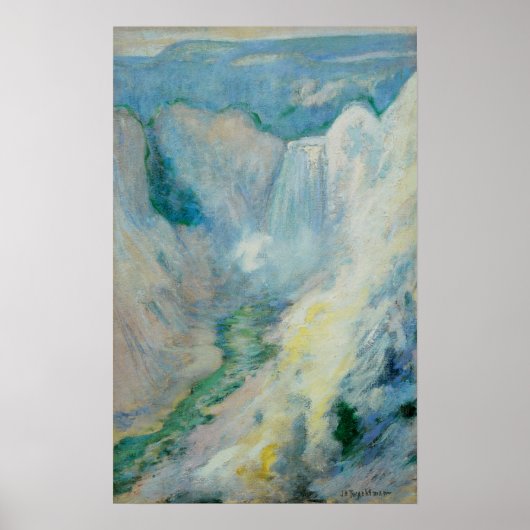 Waterval in Yellowstone door Tman,  kunst Poster (Voorkant)