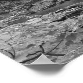 Waterval in zwart-wit afdrukken poster (Hoek)