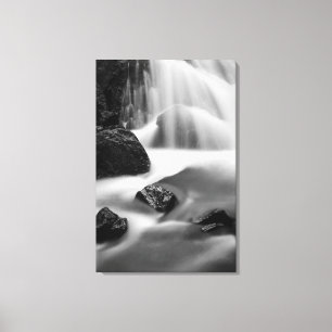 Waterval in zwart-wit, Californië Canvas Afdruk