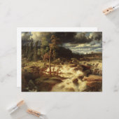 Waterval in Zweden (door Marcus Larson) Kaart (Voorkant / Achterkant in situ)