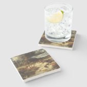 Waterval in Zweden (door Marcus Larson) Stenen Onderzetter (Zijkant)