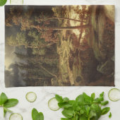 Waterval in Zweden (door Marcus Larson) Theedoek (Gevouwen)