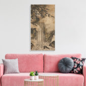 Waterval (Japanse landschapskunst) (Kano Motonobu) Canvas Afdruk (Insitu (Woonkamer))