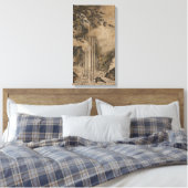 Waterval (Japanse landschapskunst) (Kano Motonobu) Canvas Afdruk (Insitu (Slaapkamer))