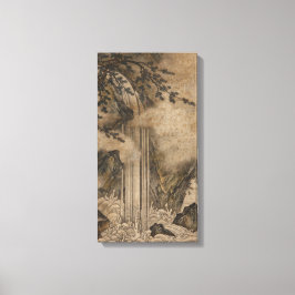 Waterval (Japanse landschapskunst) (Kano Motonobu) Canvas Afdruk