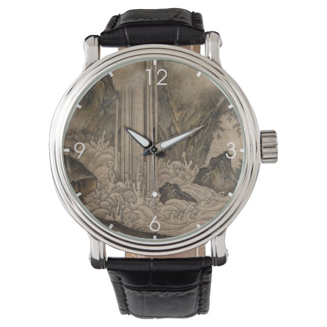 Waterval (Japanse landschapskunst) (Kano Motonobu) Horloge (Voorkant)