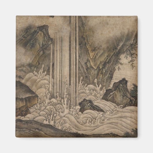 Waterval (Japanse landschapskunst) (Kano Motonobu) Magneet (Voorkant)